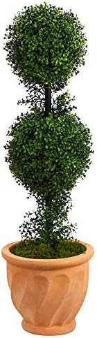 Nearly Natural 40in Boxwood Double Ball Topiary Artificial Tree