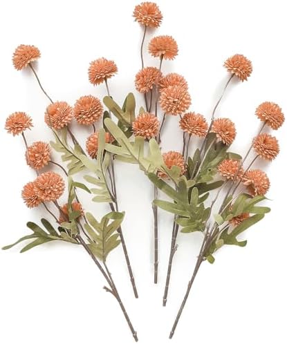Floroom 5pcs Faux Silk Pompon Mums Artificial Flowers 1