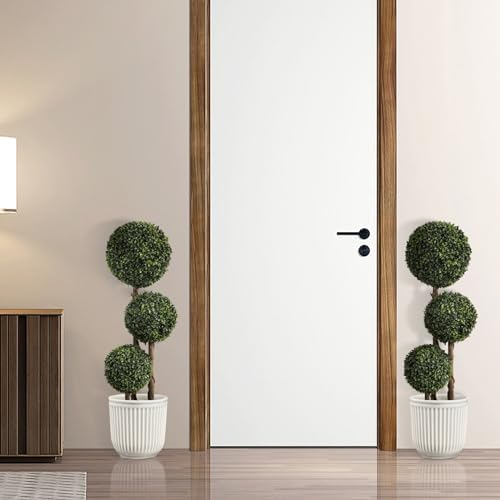 Damomo Artificial Triple Ball Boxwood Topiaries 3ft Fake Tree 2 Pieces