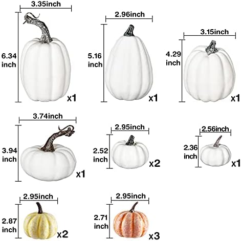 DearHouse 12 Pcs Artificial Pumpkins Fall Decoration Set