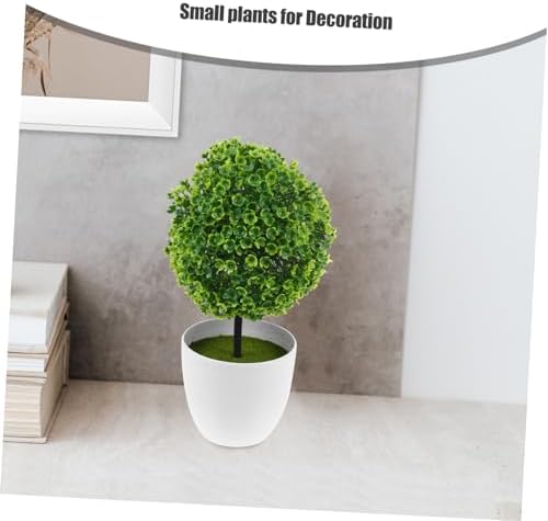 2Pcs Green Plastic Flower Ball Artificial Topiary Decor