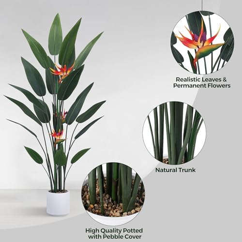 Jocoevol Artificial Bird of Paradise Plant 5ft Tall