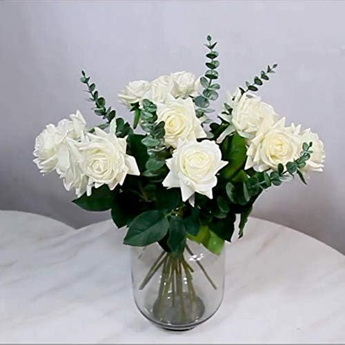 Tinsow 5 Pcs Real Touch Eucalyptus Artificial Leaves