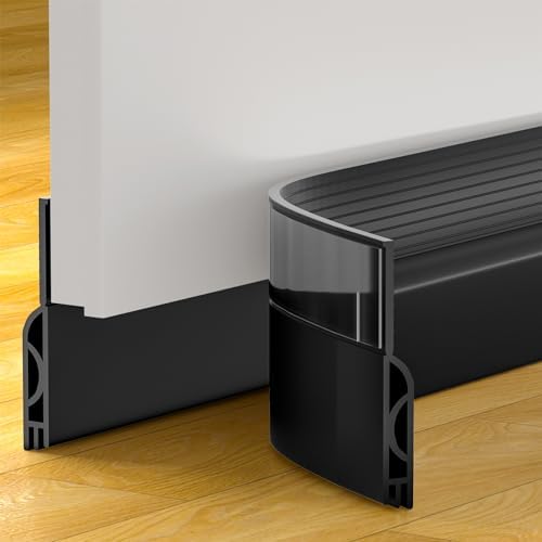 OXRQ Door Draft Stopper 78 Black Silicone Under Door Seal