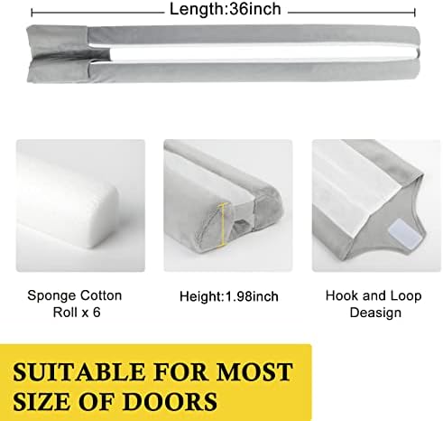 Fowong Door Draft Stopper 36 Inch Adjustable Soundproof Seal