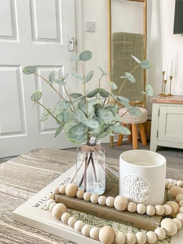 Bessol Artificial Eucalyptus Stems in Glass Vase 135 Inch Decor
