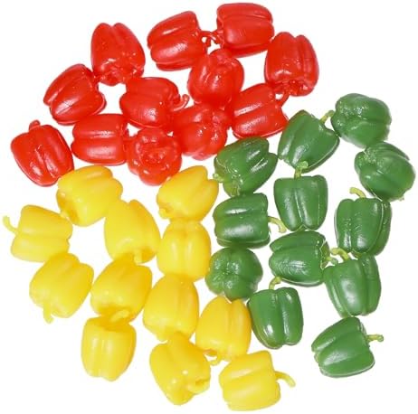 CHGCRAFT 36Pcs Mini Artificial Bell Peppers 3Colors