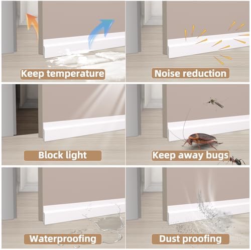 KNEELISA 78 Inch Black Door Draft Stopper Soundproof Seal Strip