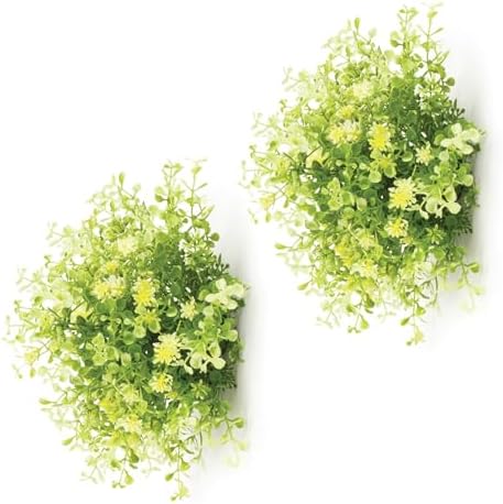 Melrose Half Orb Mini Leaf Artificial Bushes Set of 2