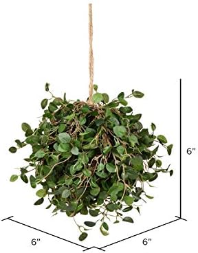 Vickerman 6 Inch Artificial Topiary Kissing Ball - Natural Green
