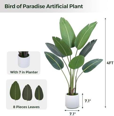 Jocoevol Bird of Paradise Artificial Plant 4FT