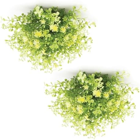 Melrose Half Orb Mini Leaf Artificial Bushes Set of 2