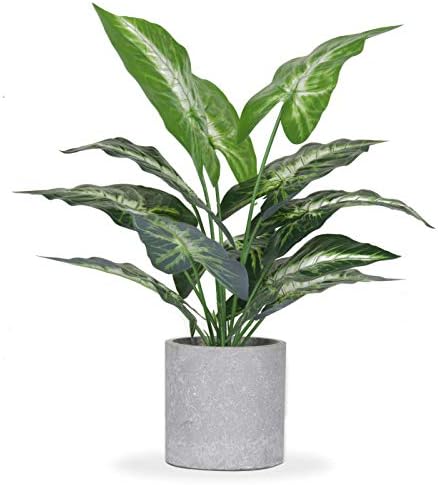 16 Inch Artificial Taro Plants for Home Office Decor