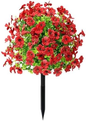 Uscallm Artificial Rose Bushes 22inch Outdoor Decoration