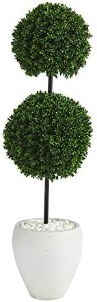 Nearly Natural 4ft Boxwood Double Ball Artificial Topiary Tree