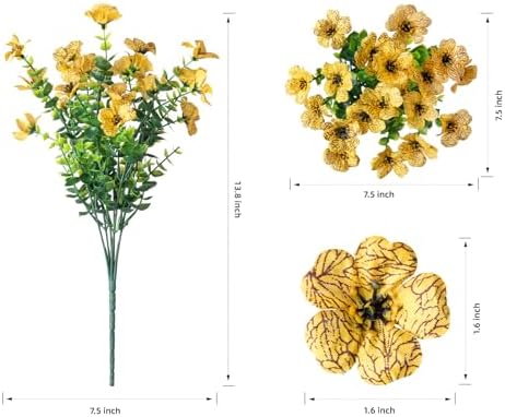 HyeFlora Artificial Fall Flowers Faux Mums Plants