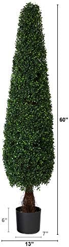 Nearly Natural 5ft Boxwood Topiary Artificial Tree UV Resistant