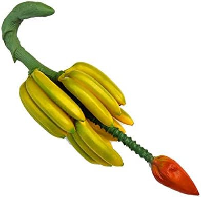 Zzooi Artificial Whole Banana Cluster Faux Bunch of Bananas with Stalk