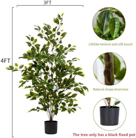 Bailikang Artificial Ficus Tree 4ft Indoor Decor