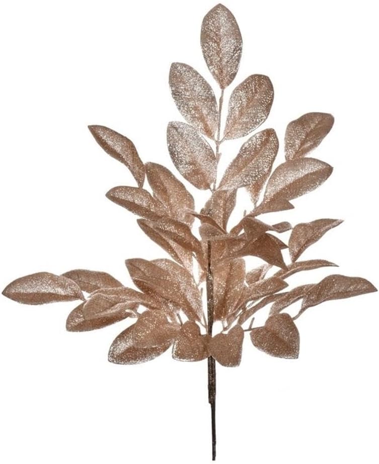 Vickerman 25 Inch Artifical Apple Leaf Glitter Bush 2 Per Bag