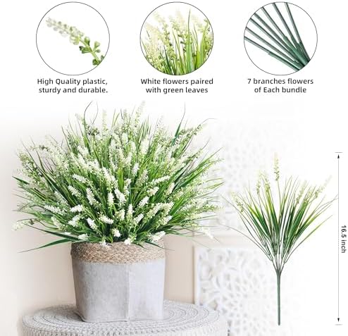 Ivydale Artificial Monkey Grass Fake Plants 10PCS Outdoor Decor