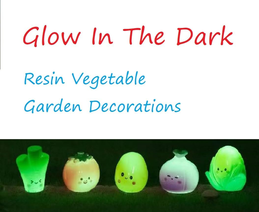 16 Pack Glow-in-the-Dark Resin Vegetables Home Decorations
