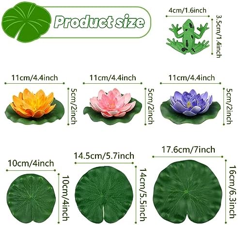 10pcs Floating Foam Lotus Flowers with Artificial Frog