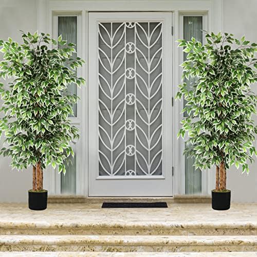 GTIDEA 6ft Artificial Ficus Tree with Natural Trunk