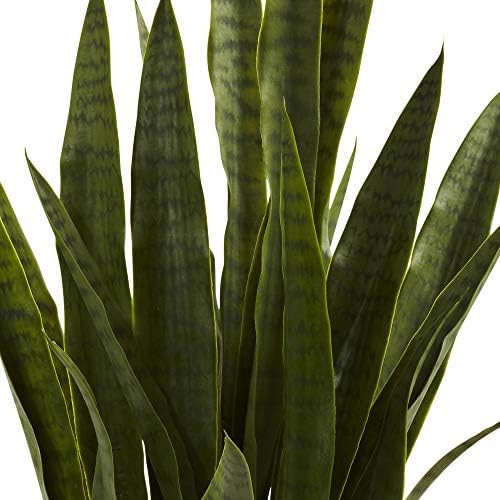 Nearly Natural Green 35in Sansevieria with Black Planter