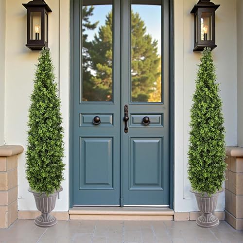 5FT Artificial Boxwood Topiary Tree 2 Pack for Home Office Garden