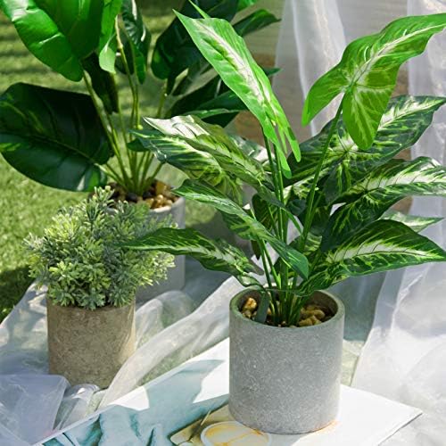 16 Inch Artificial Taro Plants for Home Office Decor