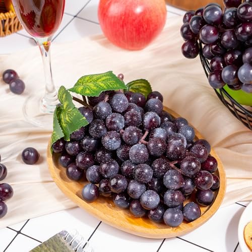 CLESDF 4 Bunches Purple Artificial Grapes Decor