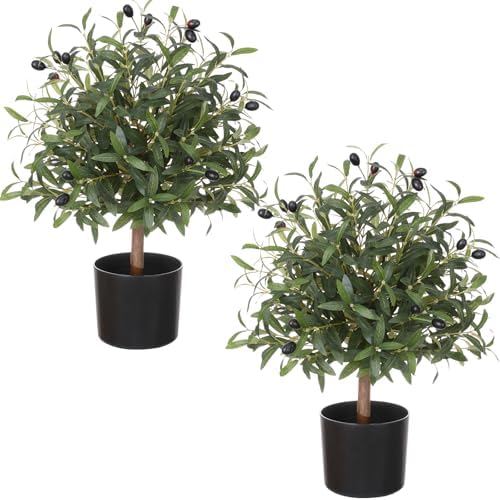 255 Inch Artificial Olive Topiary Ball Set of 2