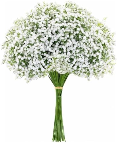 10PCS 21-inch Artificial Babys Breath Flowers with Reinforced Stem
