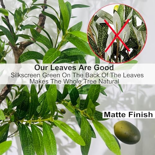 Niwellveb 7 Feet Artificial Olive Tree with Realistic Fruits