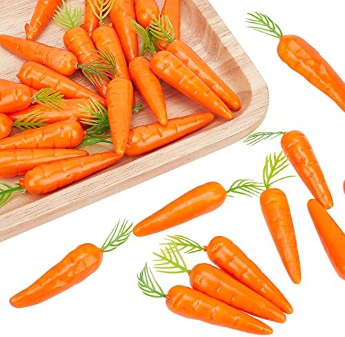 CHGCRAFT 30Pcs Mini Artificial Carrots Realistic Decor