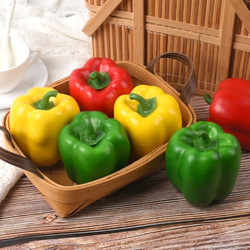 Viociwu Artificial Bell Peppers 6PCS for Kitchen Decor