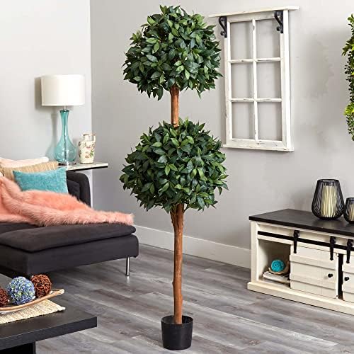 Nearly Natural 6ft Sweet Bay Double Ball Topiary