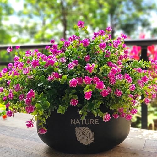12 Bundles Artificial Flowers for Outdoor Use Magenta