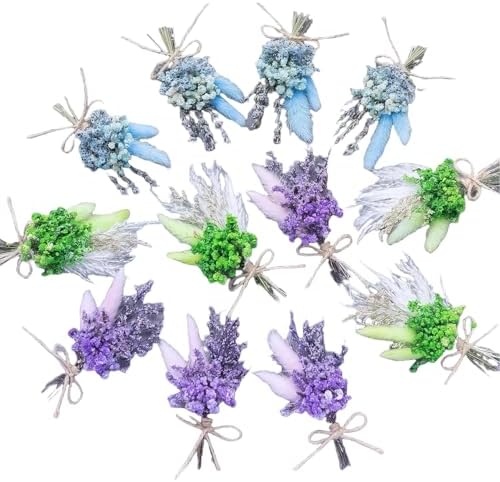 Xins Convey Mini Dried Flower Bouquet Set 12 Pcs Blue