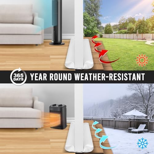 2 Pack Under Door Draft Stopper - White