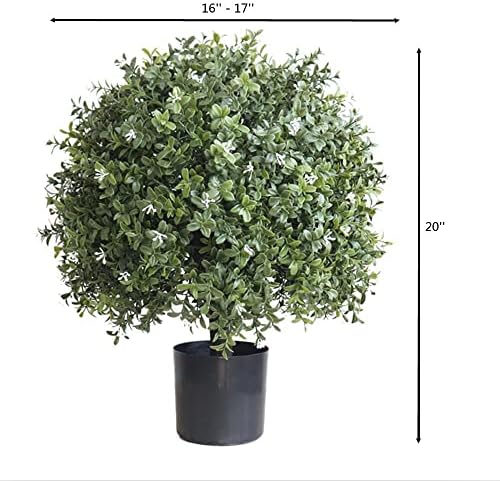 ALL SEASON GREEN Boxwood Ball Artificial Topiary Set of 2