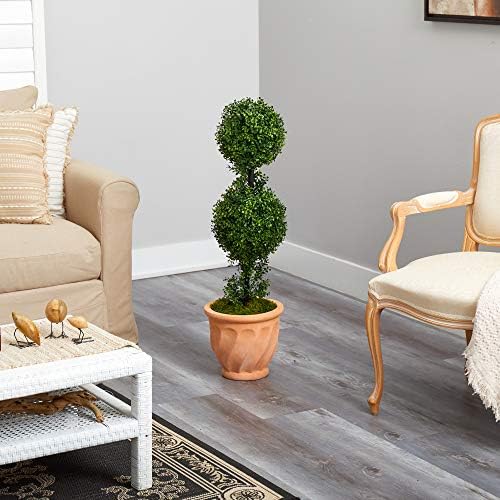 Nearly Natural 40in Boxwood Double Ball Topiary Artificial Tree
