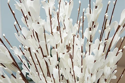UiiziC Artificial Jasmine Flowers 8PCS 31 Inch White Bouquet Set