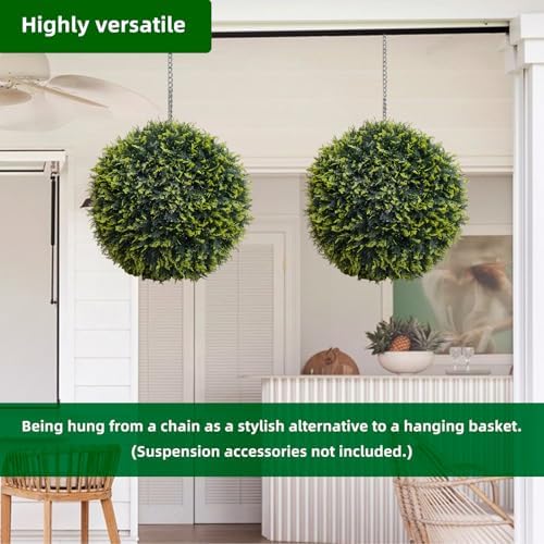 Garvee Artificial Cedar Topiary Balls 2 Pcs 19 Inch