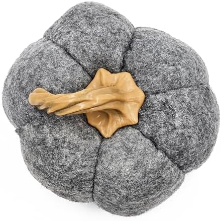 Seeye Set of 3 Gray Fabric Pumpkins Fall Decor