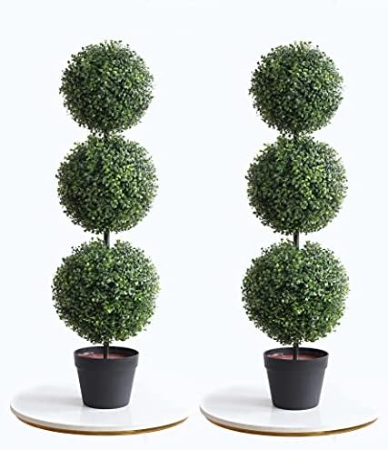 Momoplant 2 Pack Triple Ball Boxwood Topiaries