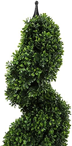 35 Inch Outdoor Boxwood Spiral Faux Topiary Trees Set of 2