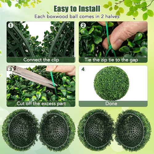 GOFLAME 20 Artificial Plant Topiary Ball Set