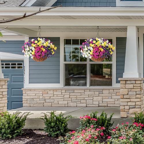 Ivydale Artificial Hanging Morning Glory Flowers Basket
